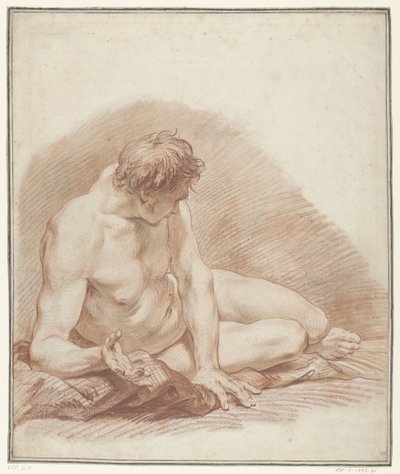 Estudio de un hombre desnudo recostado de Carle van Loo