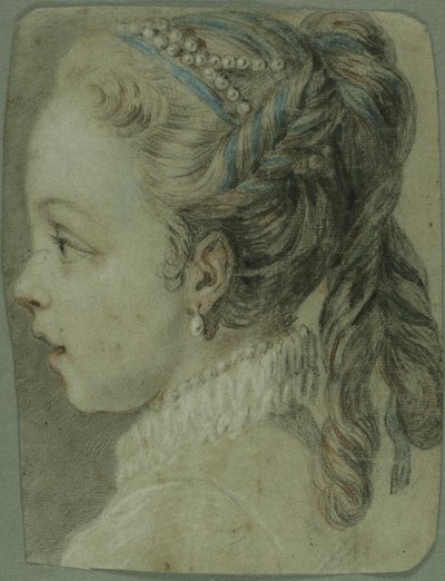 Estudio: Cabeza de una joven mirando a la izquierda de Carle van Loo