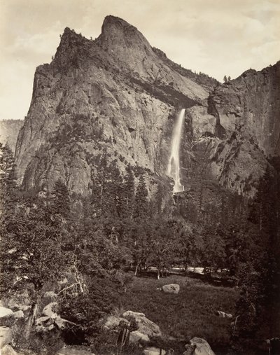 Cascada Bridal Veil, 940 pies, Yosemite de Carleton E. Watkins.