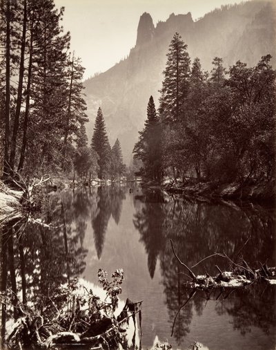 Vista del Espejo de la Roca del Centinela, Yosemite, ca. 1872, impreso ca. 1876 de Carleton E. Watkins.