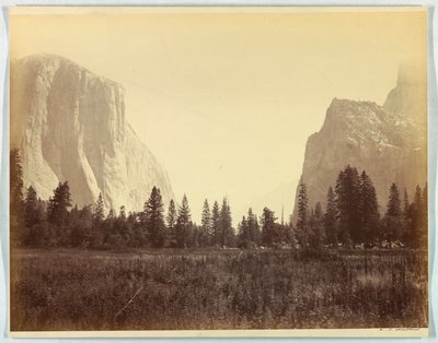 Por el valle desde el pie del sendero Mariposa, Yosemite, no. 9 de Carleton E. Watkins