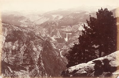 Vernal y Nevada Falls desde Glacier Point de Carleton E. Watkins