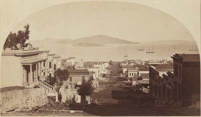 La isla de Alcatraz y la bahía de San Francisco, mirando al norte, 1880 (foto) de Carleton Emmons Watkins