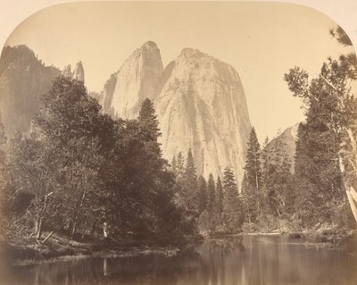 Roca de la Catedral, Vista del río, 1861 de Carleton Emmons Watkins