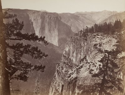 Primera vista del Valle de Yosemite desde el sendero Mariposa, 1865-66 de Carleton E. Watkins
