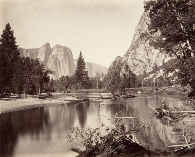Mirando hacia abajo el valle de Yosemite de Carleton Emmons Watkins