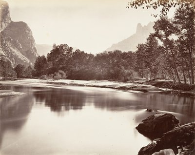 Mirando hacia el Valle de Yosemite, ca. 1872, impreso ca. 1876 de Carleton Emmons Watkins