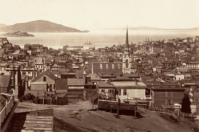 San Francisco, desde California y Powell Street, 1864, impreso ca. 1876 de Carleton Emmons Watkins