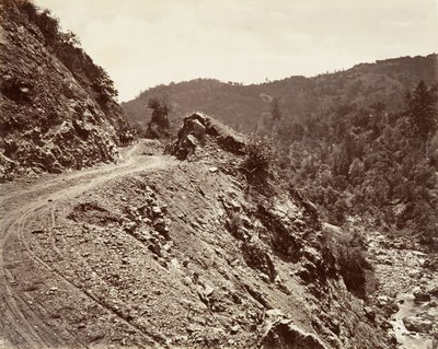 Sulphur Creek y Flume-road a Geysers, 1868-70, impreso ca. 1876 de Carleton Emmons Watkins