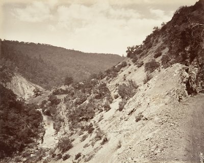 Arroyo de azufre y camino a los géiseres, 1868-70, impreso ca. 1876 de Carleton Emmons Watkins