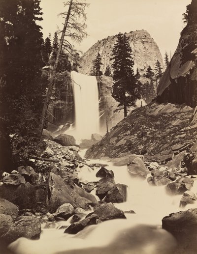 Cascada Vernal, Yosemite, 1865-66, impreso ca. 1875 de Carleton Emmons Watkins
