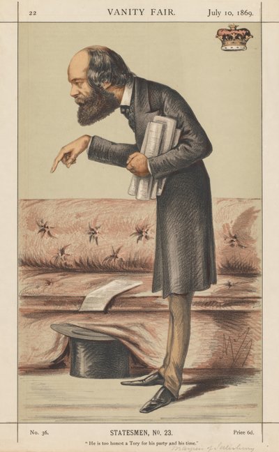 Vanity Fair: Statesman, No. 23 "Es un tory demasiado honesto para su partido y época" de Carlo (Ape) Pellegrini