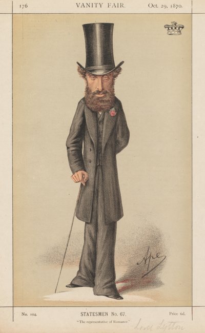 Vanity Fair: Estadistas No. 67 El representante del romance, 1870 de Carlo