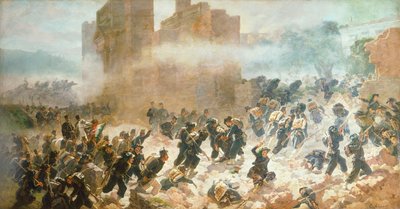 La brecha de Porta Pia en Roma, 20 de septiembre de Carlo Ademollo
