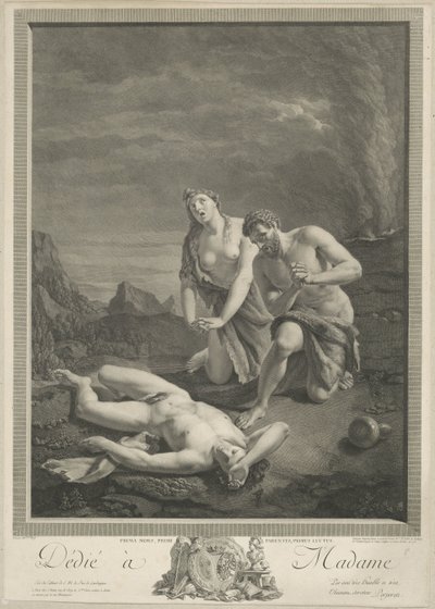 Adán y Eva ante el cadáver de Abel de Carlo Antonio Porporati