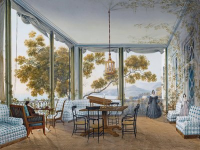 Interior en el Palacio Naryshkin de Miskhor de Carlo Bossoli