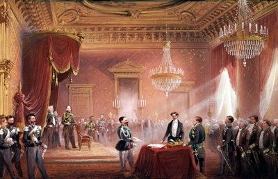 Risorgimento - Víctor Manuel II firmó el Tratado de anexión de Toscana presentado por Bettino Ricasoli el 22 de marzo de Carlo Bossoli