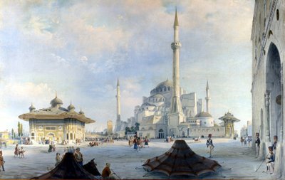 La mezquita de Constantinopla: Santa Sofía (Hagia Sophia). de Carlo Bossoli