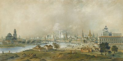 Vista del Kremlin de Moscú desde el Puente Ustinsky de Carlo Bossoli
