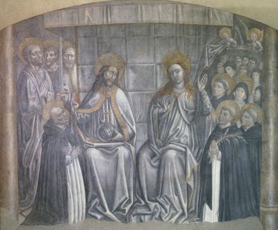 Cristo entregando el mundo a San Domingo en presencia de la Virgen María de Carlo Braccesco