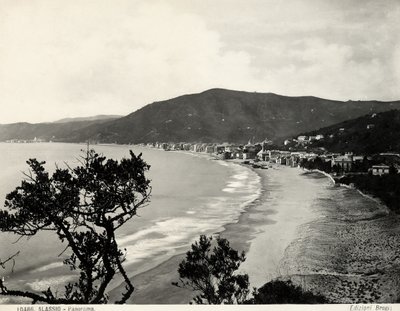 Tramo de la playa en Alassio, c.1890 de Carlo Brogi