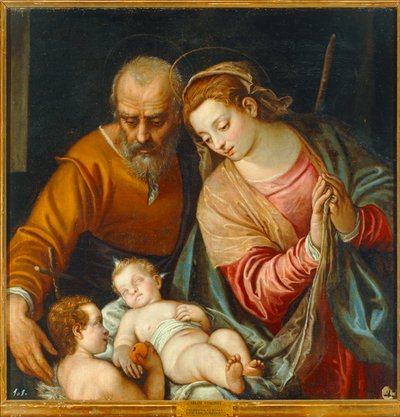 La Sagrada Familia con el joven San Juan Bautista ... de Carlo Caliari