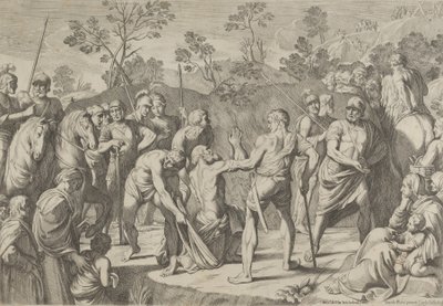 San Andrés arrodillado en oración mientras es llevado a la cruz, después de Reni, 1650-80 de Carlo Cesi