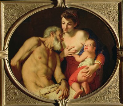 Caridad romana (Cimón y Pero), c.1690-1700 de Carlo Cignani