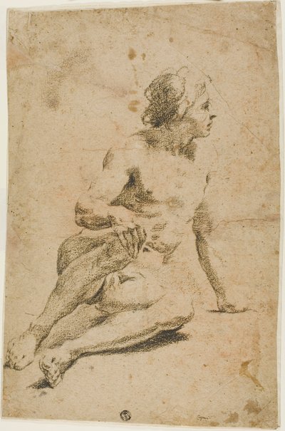 Desnudo masculino sentado de Carlo Cignani