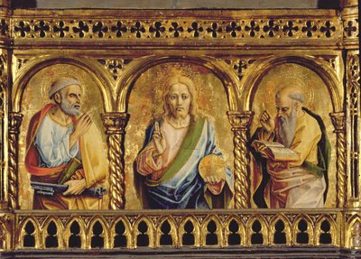 Cristo con San Pedro y San Pablo, (detalle) del políptico de Sant