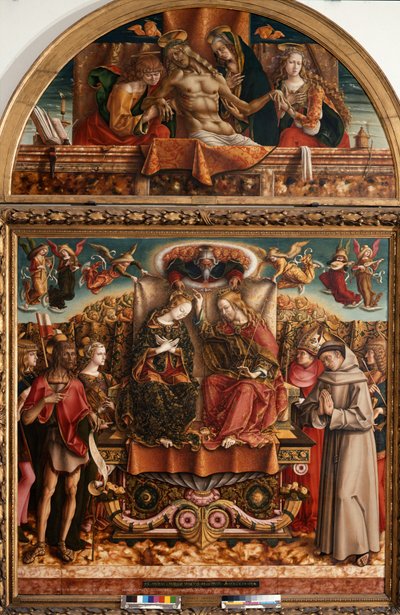Coronación de la Virgen con la Santísima Trinidad y Santos de Carlo Crivelli