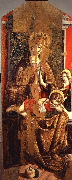 Madonna y Niño, panel central del segundo tríptico de Valle Castellamo de Carlo Crivelli