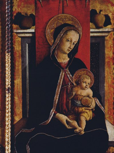 Madonna y el Niño (detalle) de Carlo Crivelli