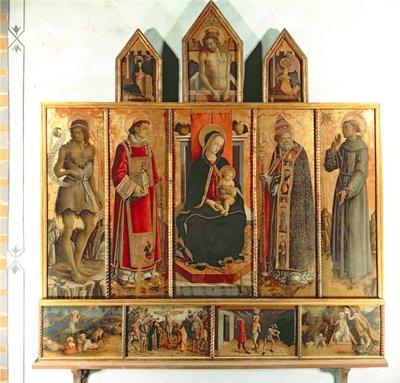 Madonna y el Niño con santos, políptico, 1468 de Carlo Crivelli