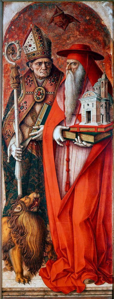 Políptico de la Catedral de Camerino: San Jerónimo y San Agustín de Carlo Crivelli