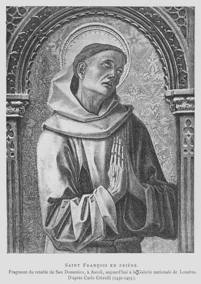 San Francisco de Asís rezando de Carlo Crivelli