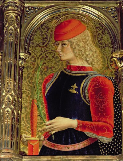 San Jorge, (detalle) del políptico de Sant