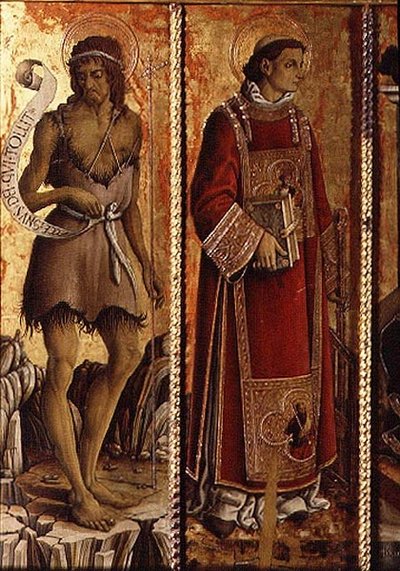 San Juan Bautista y San Lorenzo (detalle) de Carlo Crivelli