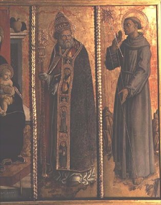 San Silvestre y San Francisco (detalle) de Carlo Crivelli
