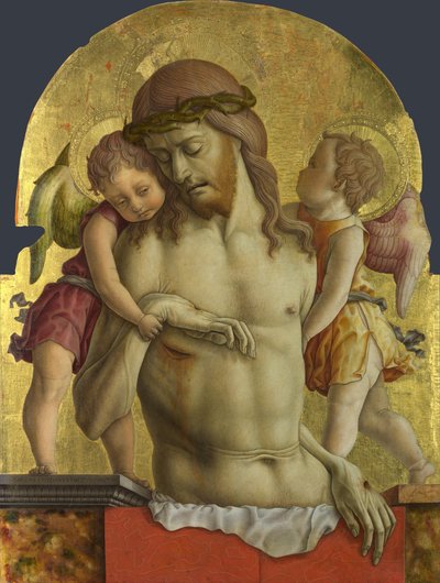 El Cristo muerto sostenido por dos ángeles de Carlo Crivelli
