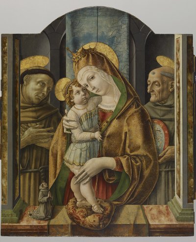 Virgen y Niño con santos y donante, c.1490 de Carlo Crivelli