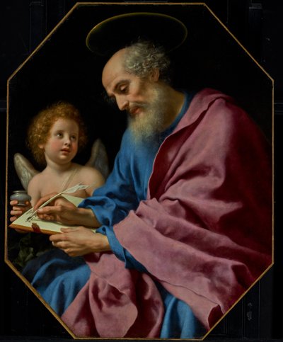 San Mateo escribe su Evangelio de Carlo Dolci