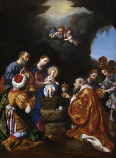 La Adoración de los Reyes Magos (óleo sobre lienzo) de Carlo Dolci