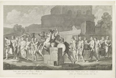 Procesión de hombres con botín de guerra de Carlo Faucci