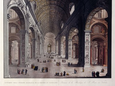 Interior de la Gran Basílica de San Pedro en el Vaticano de Carlo Gilio