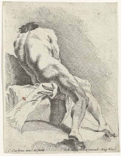 Desnudo masculino sentado, visto de espaldas de Carlo Innocenzo Carlone