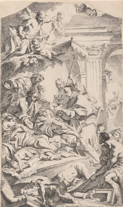 San Carlos dando comunión a los apestados, 1725-75 de Carlo Innocenzo Carloni