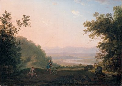 Paisaje arcadiano con Adonis despidiéndose de Venus de Carlo Labruzzi