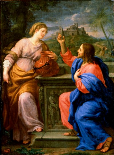 Cristo y la mujer samaritana en el pozo de Jacob, c. siglo XVII de Carlo Maratta