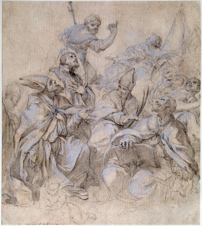 Boceto de un fresco para la iglesia de Santa Maria del Popolo en Roma de Carlo Maratta